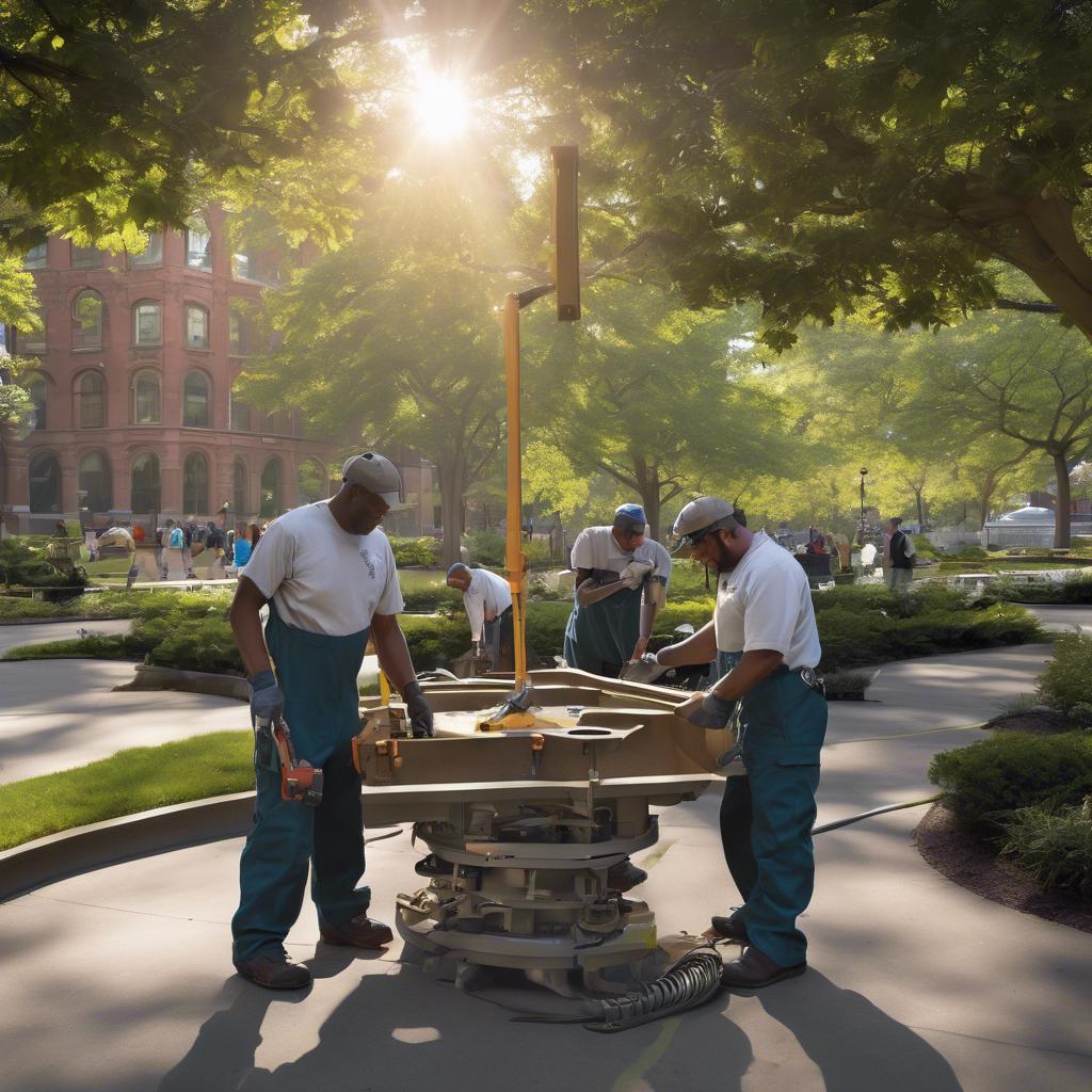 Maintenance crew working efficiently